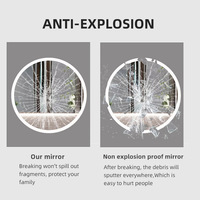 Miroir de salle de bain intelligent à LED avec détecteur de présence, réglage de la luminosité, anti-buée, pour la douche et le maquillage