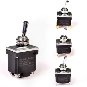 Dust Proof Oil Proof Automotive Toowei ip67 Power Miniature 12MM Water Proof Screw 4 Pins ON OFF Latching Toggle Switch