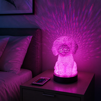 Lampe de Projection 3D Chien Creux RVB 16 Couleurs Changeantes avec Télécommande