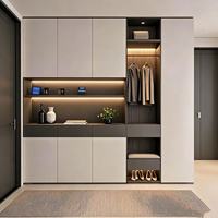 Meuble à chaussures moderne de luxe, gain de place, avec tiroir et étagère ouverte pour l'entrée de la maison