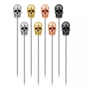 Creative Customized Design Metal Stick Bar Tools Martini Cocktail Picks For Fruit Garnish