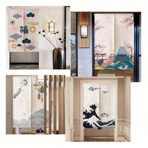 Cortina de Entrada Japonesa Noren a Todo Color, Impresión de Alta Calidad en Tela de Lino, Logotipo y Texto Personalizados, Cortina de Puerta Personalizada - Product Image 4