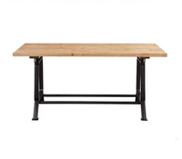 PH2001 Mobilier de maison italien élégant cadre en métal industriel vintage Table à manger rectangulaire en bois de récupération haut en bois