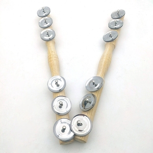 Shaker à 6 clochettes en métal avec poignée en bois massif, instrument de rythme portatif pour enfants, idéal pour l'enseignement en classe - Product Image 4