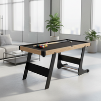 Table de billard pliable d'intérieur 4,5 pieds, conception durable, avec roues, gain de place pour usage domestique – Vente en gros OEM, offre spéciale