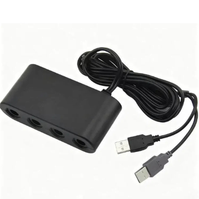 4-Port USB Wired Game Controller Converter 3-in-1 for GameCube/Wii U/PC with Plastic ABS for Gamers