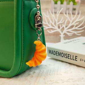 <b>Custom</b> New Simulation Food PVC <b>Keychain</b> UV Printed Promotional Hamburger and Hot Dog <b>Keychain</b> with Carabiners - Product Image 3