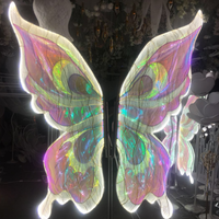 E060Wholesale Lustre papillon volant géant au plafond suspendu Décoration de mariage/événement/centre commercial Lumière LED Ornement Arrangement