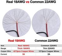 Véritable 18AWG 12V 5A DC Power Pigtail Câble Barrel Plug Connecteur 2.1mm X 5.5mm Mâle Femelle DC Pigtail Connecteurs CCTV