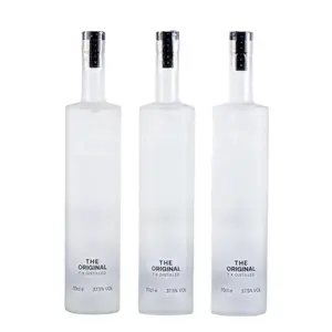 Hot Sale Best Quality 500ml 700ml 750ml 1000ml frosted colorful Liquor Gin Whisky Glass Vodka Spirit Bottle For spirits beverage