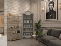 Mobilier de salon de coiffure de luxe sur mesure : Stations de coiffage, chaises, miroirs, unités de lavage, conception intérieure et fabrication