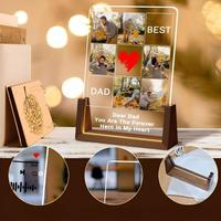 Cadre photo musical personnalisé, décoration d'intérieur, veilleuse, lampe LED en acrylique, cadeau romantique pour anniversaire, remise de diplôme, bébé, pour les couples, les étudiants