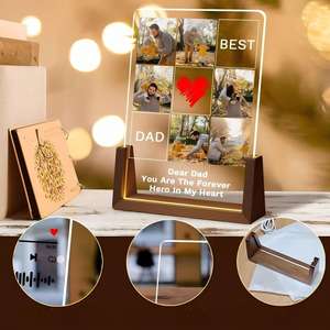 Cadre photo musical personnalisé, décoration d'intérieur, veilleuse, lampe LED en acrylique, cadeau romantique pour anniversaire, remise de diplôme, bébé, pour les couples, les étudiants - Product Image 6