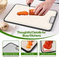 Nouvelle planche à découper anti-rayures en acier inoxydable et paille de blé SS304, planche à découper double face, blocs de découpe en métal pour la viande