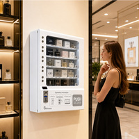 Distributeur automatique mural compact pour collations, boissons et petits cadeaux avec paiement par pièces et billets
