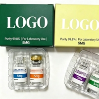 Étiquettes personnalisées pour flacons de peptides avec boîte, étanches, hologramme argenté, boîte magnétique de présentation pour flacon de 3 ml pour soins de la peau, OEM personnalisé
