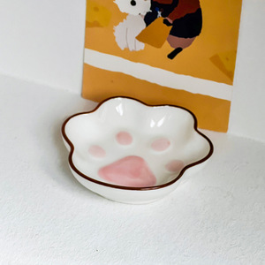 Mini-plats en céramique personnalisés avec motif de patte de chat, pour condiments, assaisonnements de hot pot, sauces, et soja - Product Image 3