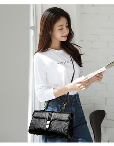 Nouveau Sac Bandoulière Haut de Gamme en Cuir PU Effet Pierre 2025 Grande Capacité Imperméable Antivol Sac à Main Réglable avec Fermeture Éclair en Polyester - Product Image 6