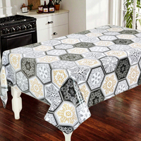 Nappe Moderne en PVC Non Tissé avec Estampage Doré, Design Floral Simple Anti-Plis, Écologique, Durable, Imperméable et Personnalisable