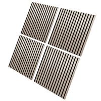 Panel dinding berlapis Akupanel ramah lingkungan seri 240 Panel akustik LED PVC kayu dalam hitam surat suara desain grafis