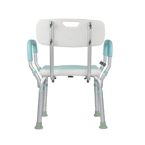 Guoyao Shower Chair Adjustable Height Aluminum Alloy With Armrests And <b>Backrest</b> Waterproof Anti Slip For Bathroom Safety - Product Image 2