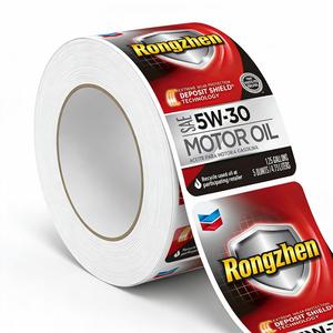 Étiquette autocollante en vinyle découpée sur mesure pour bouteille d'huile moteur, imperméable, pour emballage, impression personnalisée FX - Product Image 2