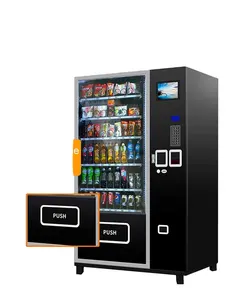 24 hours self-service vender beer vending machine snacks and drinks combo LED light water vending capsule vending machine