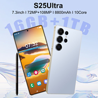 Smartphone S25 Ultra Version Globale Débloqué, Écran Large 7,3 Pouces, 16 Go + 1 To, CDMA LTE Double SIM Double Veille