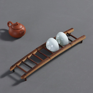 Support de rangement pour tasses à thé en bambou, étagère de séchage pour service à thé Kung Fu, type rectangulaire sur pied, origine Anji - Product Image 3