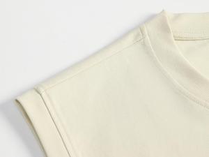 <span class=keywords><strong>Gilet</strong></span> 260G personalizzato stile americano pesante in cotone tinta unita senza maniche per allenamento estivo sportivo con scollo rotondo Logo personalizzato - Product Image 6