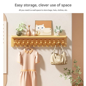 מפתח פסנתר קיר מותקן מעיל קיר-חיסכון קיר לחדר שינה ומעיל כניסה מחסן לכובע - Product Image 5