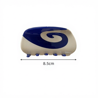 Pince à cheveux ondulée bleu corail brillant à rayures de 8,5 cm pour filles Y2K, résistante aux bris, pour la rentrée scolaire, logo personnalisé OEM