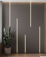 Bande de bois MDF en fibre de polyester Isolation phonique Akupanel Réduire les distractions Acoustique pour salle de musique Ménage Panneau mural à LED