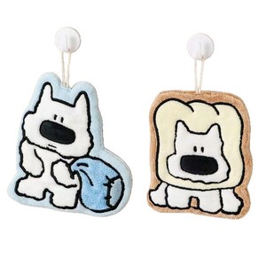 Cute Puppy Hand Towel 18x25 Cm Coral Fleece Super Absorbent Hanging Kitchen Bathroom Towel - Product Image 5