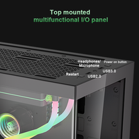 Boîtier compact ITX M-ATX Mid Tower compatible avec dissipateur thermique de 165 mm, carte graphique de 310 mm, 1xHDD, 1xSSD, alimentation ATX à montage inférieur