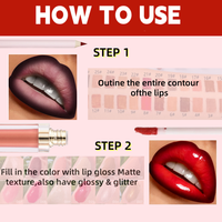 Ensemble de gloss à lèvres et crayon à lèvres vegan, rouge à lèvres imperméable longue durée, kit de maquillage pour les lèvres 2 en 1