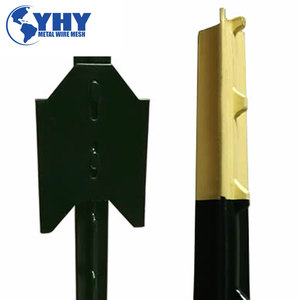 <span class=keywords><strong>Poteau</strong></span> en acier peint vert avec clous et <span class=keywords><strong>base</strong></span> en forme de spatule pour clôture de ferme - Product Image 5