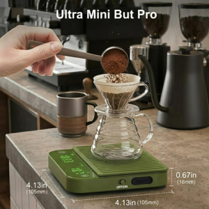 Bilancia Digitale per Caffè con Timer, 2000g/0.1g, Ricaricabile, con Tappetino in Silicone, Mini Bilancia per Espresso e Preparazione Caffè, Ottimo Prezzo - Product Image 2