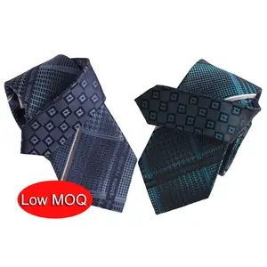 Suit Accessories Woven Silk Wholesale Custom Logo Ties High Quality Italian Factory Jacquard Fabric Contrast Neckties For Mens