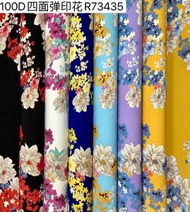 En gros belle été 2022 doux polyester mousseline de soie positionnement impression tissu tissé Inde Nigeria vêtements textile - Product Image 2