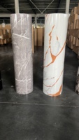 2024 moderne en aluminium bricolage peler et coller décoration intérieure étanche marbre autocollant mural pour salon damassé motif