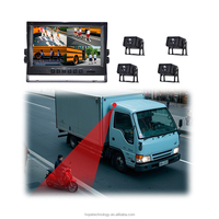 Monitor de Punto Ciego con Pantalla LCD TN para Autobús/Camión, DVR, 9 Pulgadas, AHD, Vista Cuádruple, Pantalla Dividida, 4 Canales, Asistente de Reversa, TV, Android