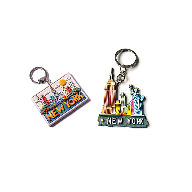 High Quality Personalized Design Popular New York Souvenirs Keychain Engraveable Key Chain Resin Custom Keychain