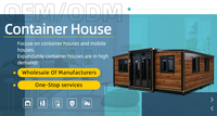 Maison modulaire en conteneur extensible avec revêtement en pierre, panneau blanc, double aile, villa de luxe, maison de vacances, vente en gros OEM