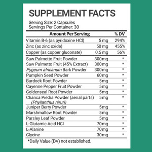 Pabrik produsen dukungan prostat utama 600mg melihat Palmetto dengan seng Pygeum dan ekstrak biji labu Pria Kesehatan urin - Product Image 2