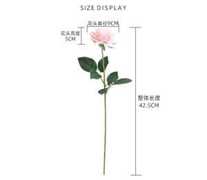 Fleurs artificielles artificielles, fleur de rose de mariage, tige unique de 42.5cm pour décoration intérieure de mariage, 1 pièce - Product Image 6