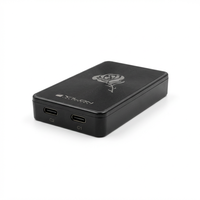 Chargeur rapide compact portable à double USB-C, dernier modèle, motif CD, noir rose, 65W, chargeur GaNk