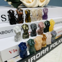 Großhandel Kristall-Damenkörper-Skulptur Natürliche Mineralische Mini-Göttin aus Rosenquarz-Schnitzerei für Dekoration und Geschenke
