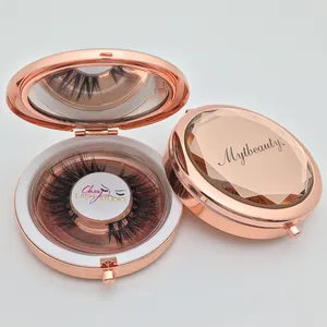 Mytingbeauty Private Label Cosmetics Eyelashes Eyelash Storage Case With Mirror Personalized Mink Eyelash Gift Box