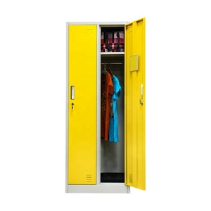 Armoire verticale jaune à 2 portes pour étudiants, idéale pour les dortoirs - Product Image 1